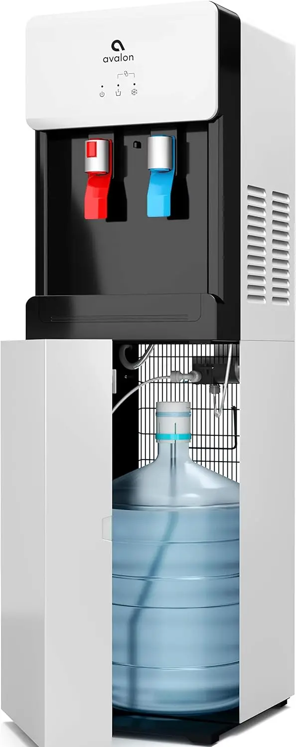 Bottom Loading Water Cooler Dispenser - Hot & Cold Water, Child Safety Lock, Innovative Slim Design, Holds 3 or 5 Gallon Bottles