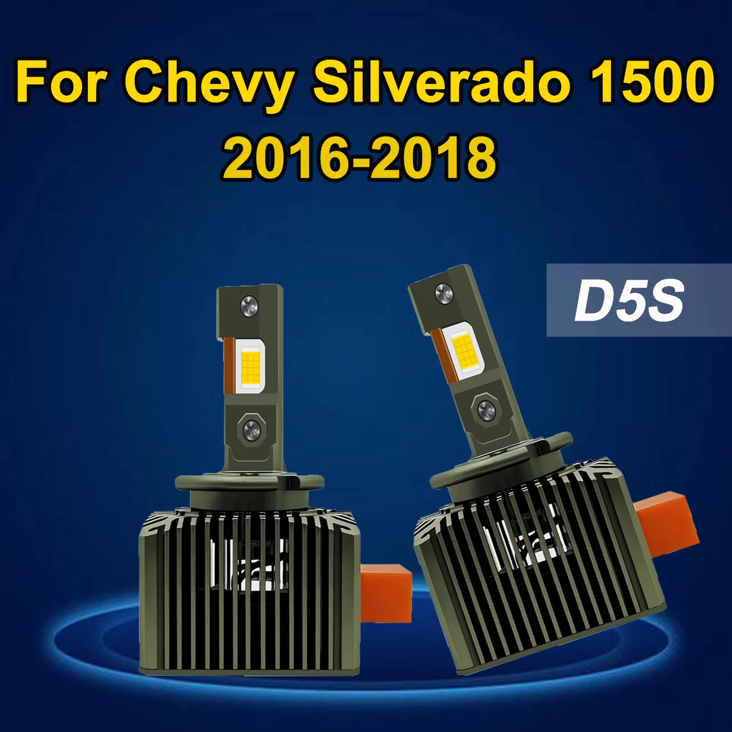 

2 светодиодных лампы дальнего света D5S для Chevy Silverado 1500 2016-2018, сменный комплект HID, лампочки высокой интенсивности 3570 CSP