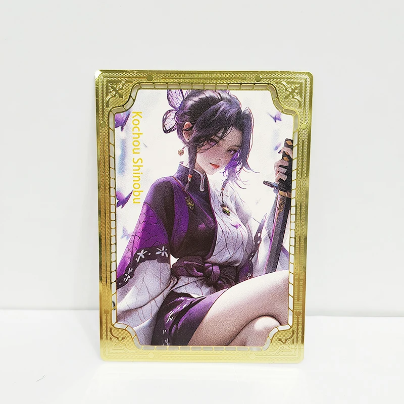 Anime Goddess Story Diy Metal Cards Kochou Shinobu Albedo Raiden Shogun Rem Yor Forger Christmas Birthday Gifts Game Kid Toys