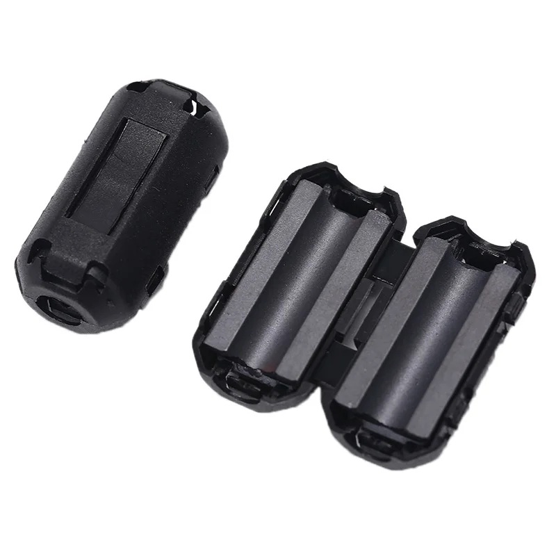 2pcs Black 5mm Clip-on Noise Ferrite Core Ring Bead Filter RFI EMI Cable Clip