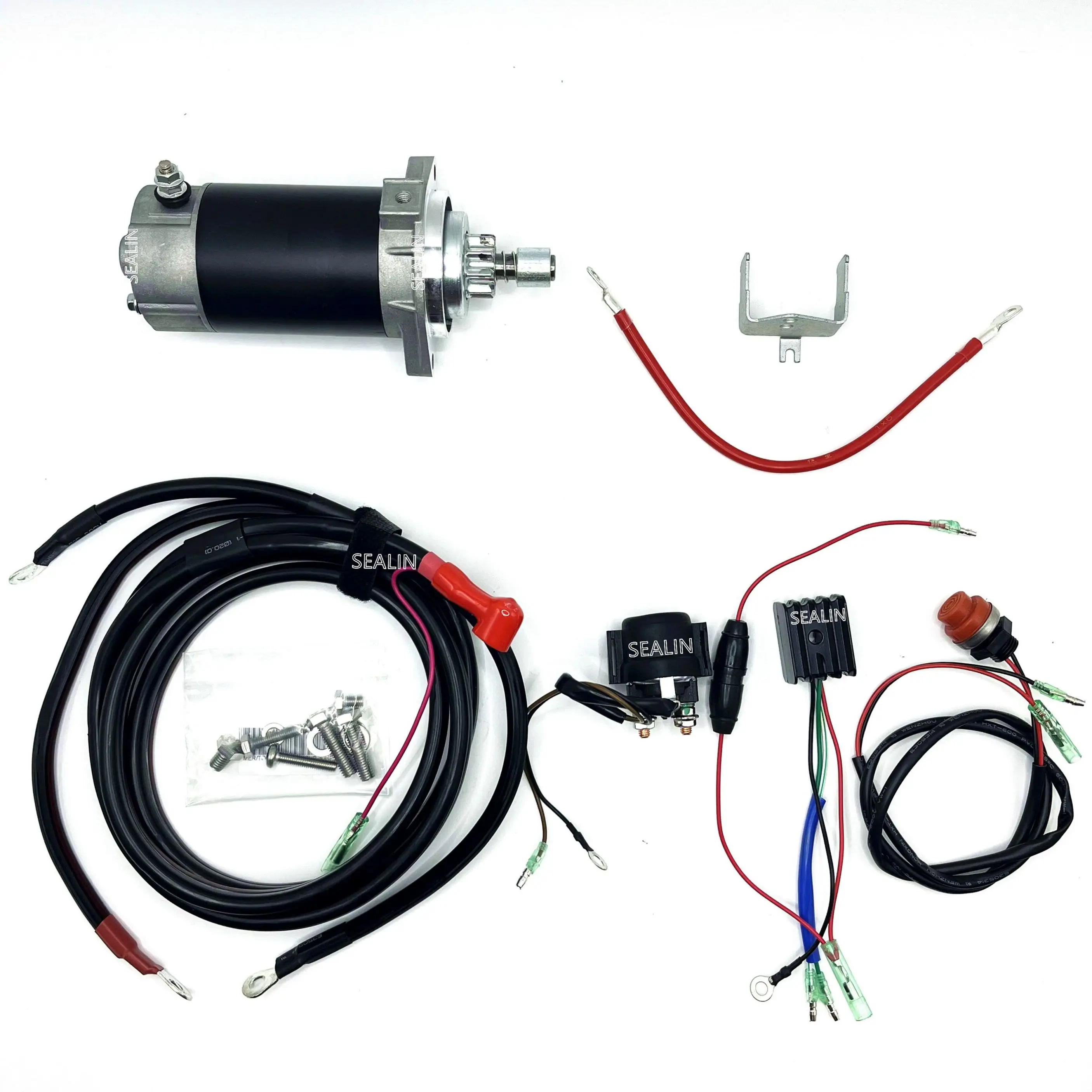 Electric Start Kit for Mercury Tohatsu 40hp 50hp Outboard Motor 3 cylinder Starter Motor Relay Cable Rectifier