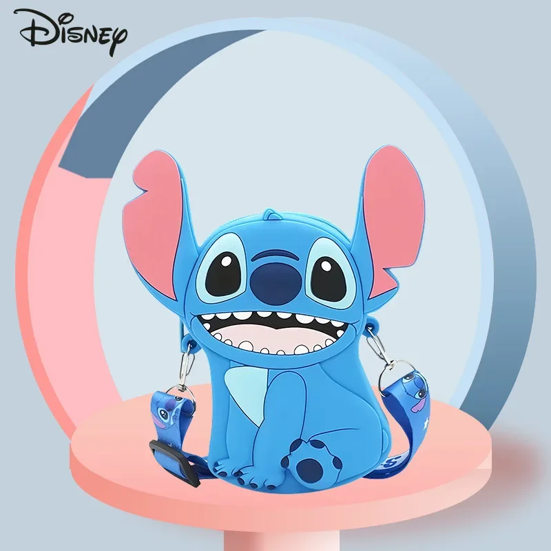 Stitch-Bolso cruzado de silicona para niños, monedero de dibujos animados para niñas, accesorios de ropa, a la moda y de alta calidad, nuevo