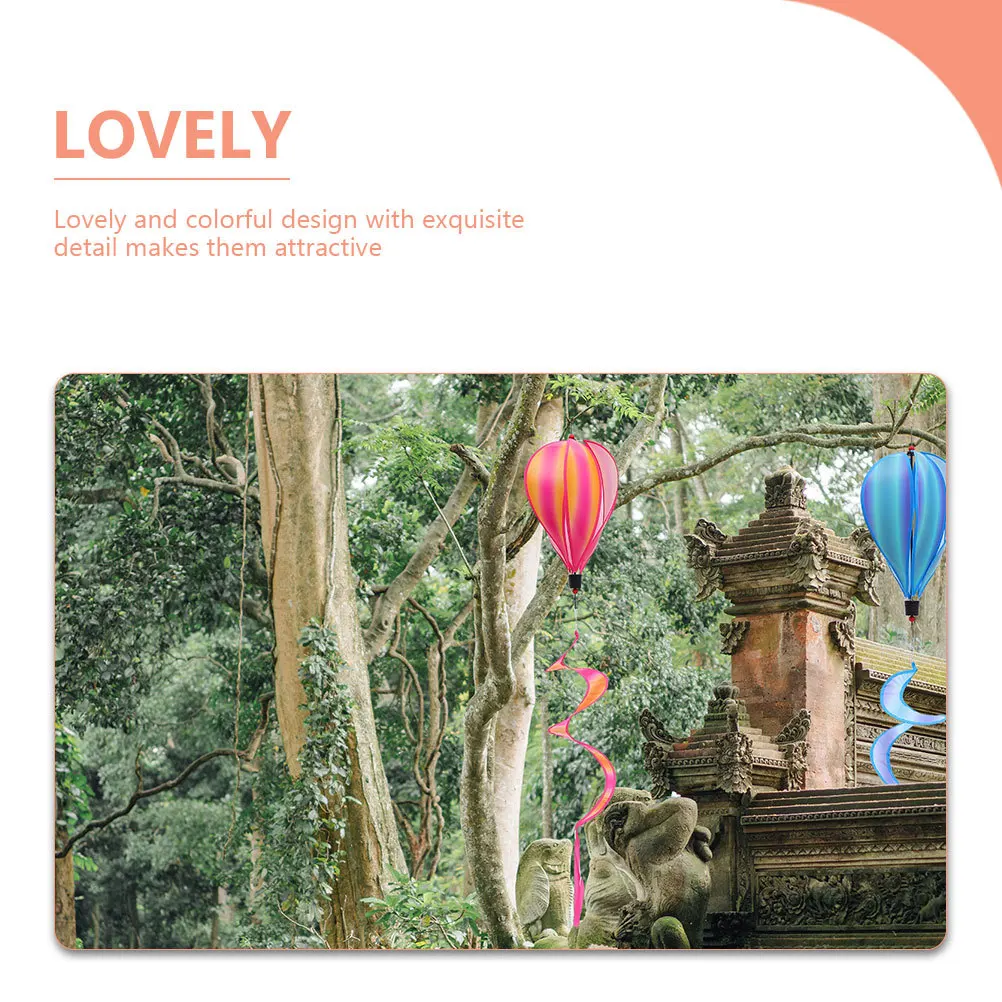 

Colorful Hot Air Balloon Cloth Wind Spinners Outdoor Garden Party Decor Exquisite Detail Lightweight Hanging Ornaments
