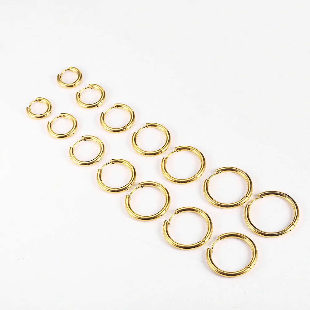 1 Pc Punk Men Stainless/Titanium Steel hoop Earrings Personality Gold/Black/Steel color Screw Earrings Jewelry Gifts