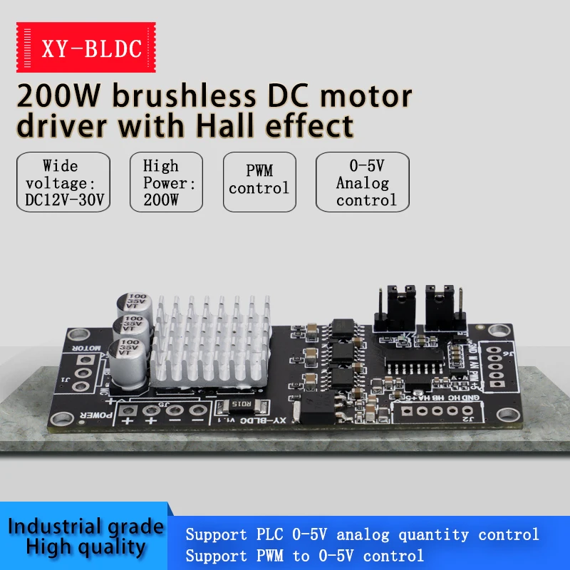 BLDC 3-Phase DC Brushless with Hall Motor Control Motor Driver Board Module PWM Motor Drive Controller 200W High Power