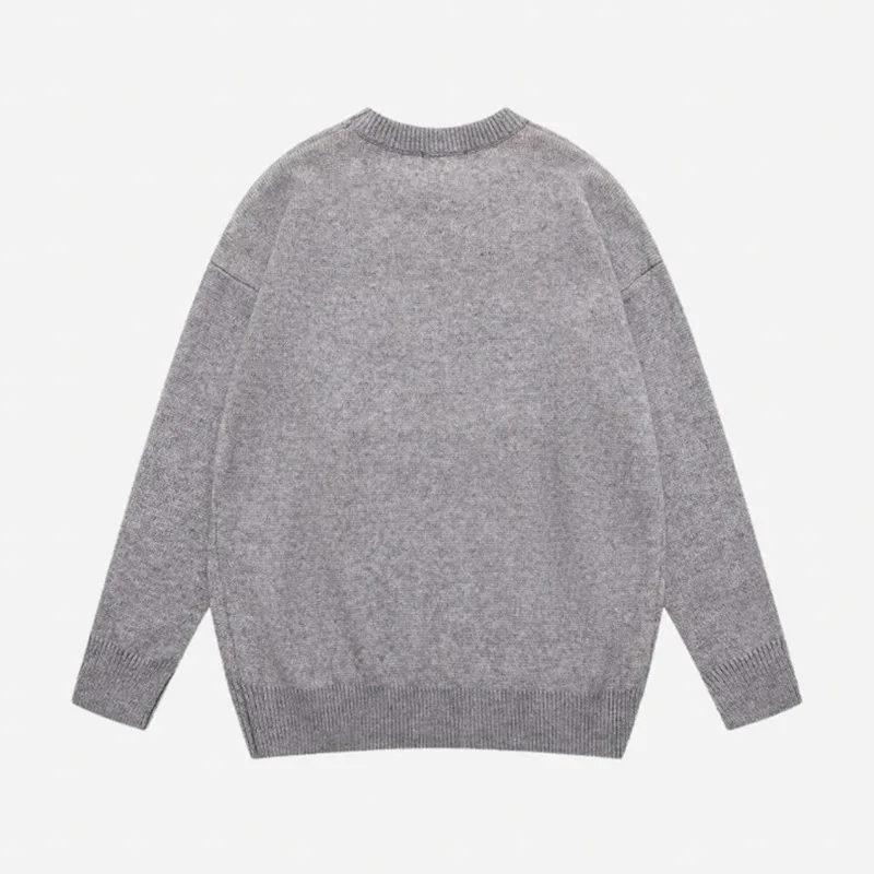 Aesthetics vintage Knitted Sweater Gothic Pullover Harajuku Men's Women's Sweater Warm Loose jumper streetwear unisex top
