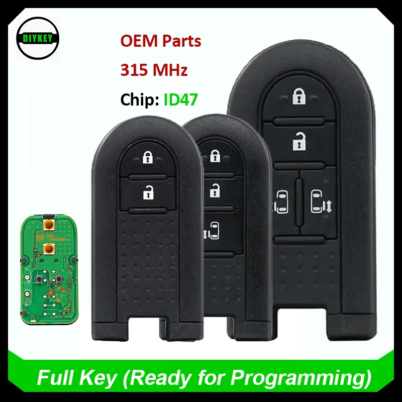 

DIYKEY OEM Smart Remote Key Fob 315MHz FSK PCF7953 ID47 Chip 2/3/4 Buttons for Daihatsu Terios LA600S Passo Tanto Custom Roomy