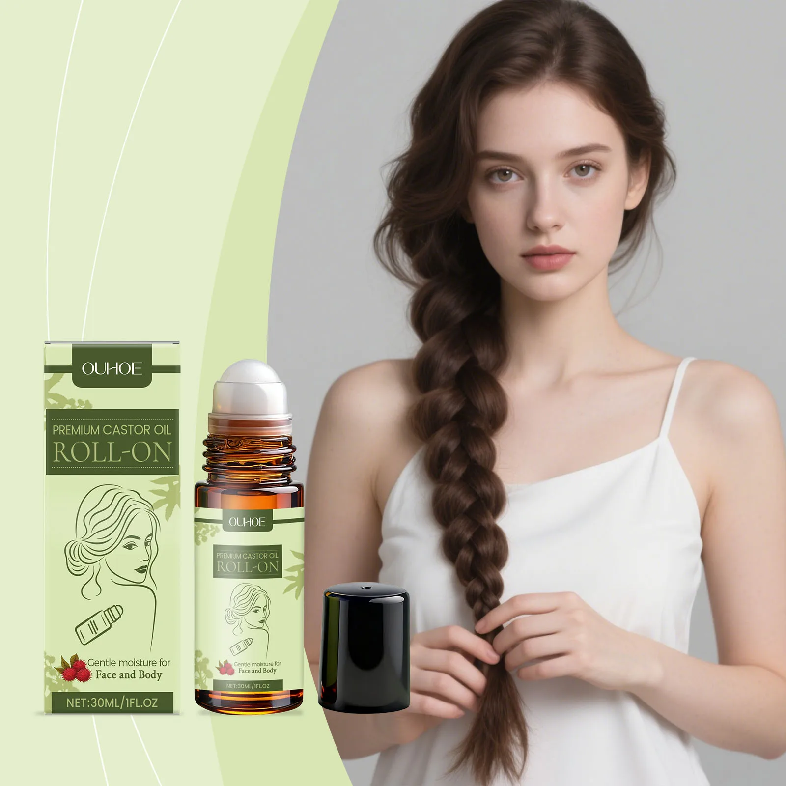 Soothing Skin Castor Oil Roll-On Essential Oil Nourishing Hydrating Softening Comfortable Moisturization Roll-On Essential Oil