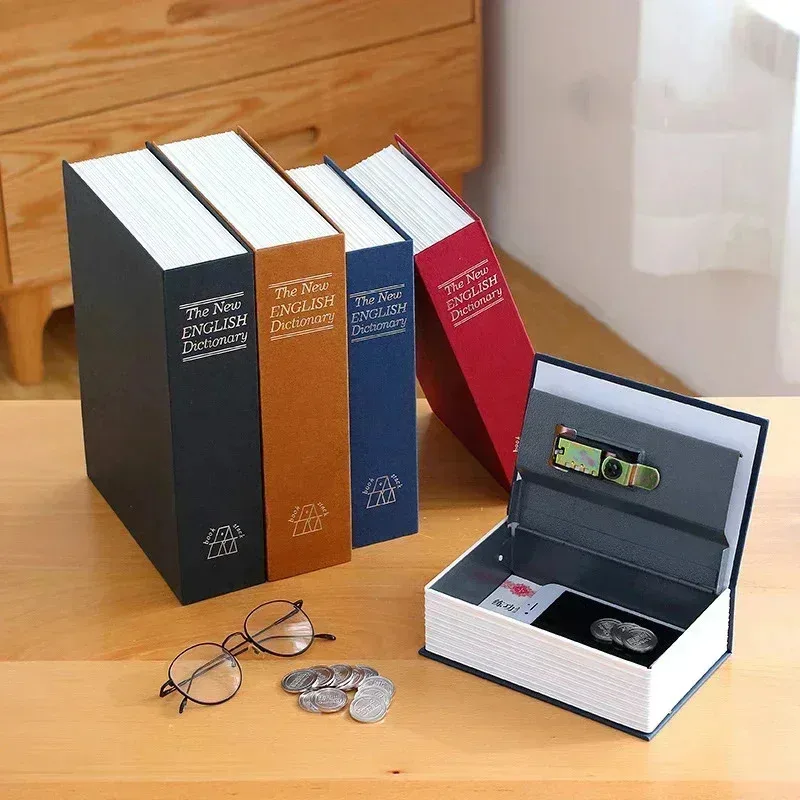 Mini Password Storage Boxs Book Money Hidden Secret Safebox Cash Coin Jewellery Metal Desktop Organizer