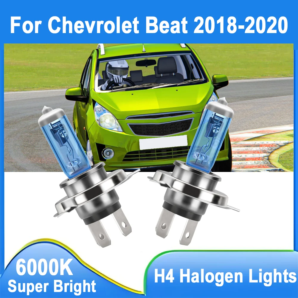 

2 шт. супер яркие галогенные лампы H4 дальнего ближнего света 100 Вт автомобильная фара 6000 К белый 12000LM для Chevrolet Beat 2018 2019 2020