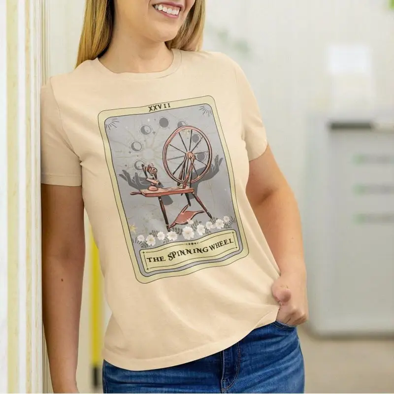 

The Spinning Wheel Tarot Card T Shirt Yarn Lover