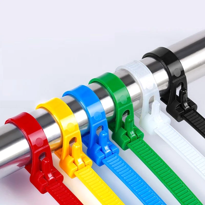 100 Reusable Cable Ties, Cable Lock Loop Nylon Ties Removable, Recyclable, Mixed Colours, Black, White