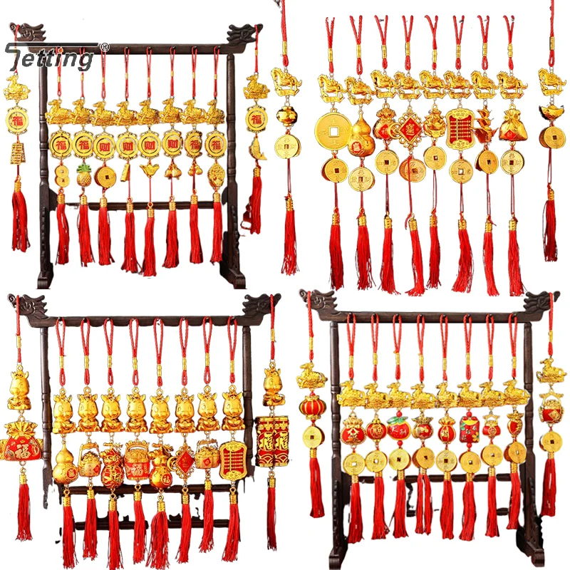 

2026 Year Of The Horse Wall Hanging Car Ornaments Chinese New Year Red Gold Pendant Lucky Decoration Housewarming Gifts