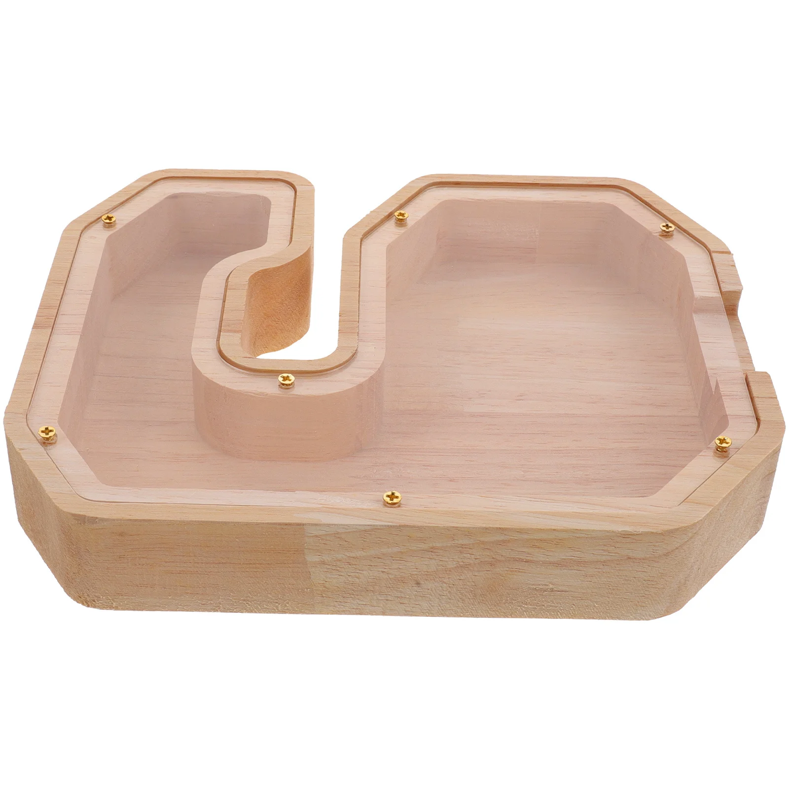 1pc 子供用透明木製貯金箱子供用コイン収納デスクトップ装飾壊れない木製貯金箱家の装飾