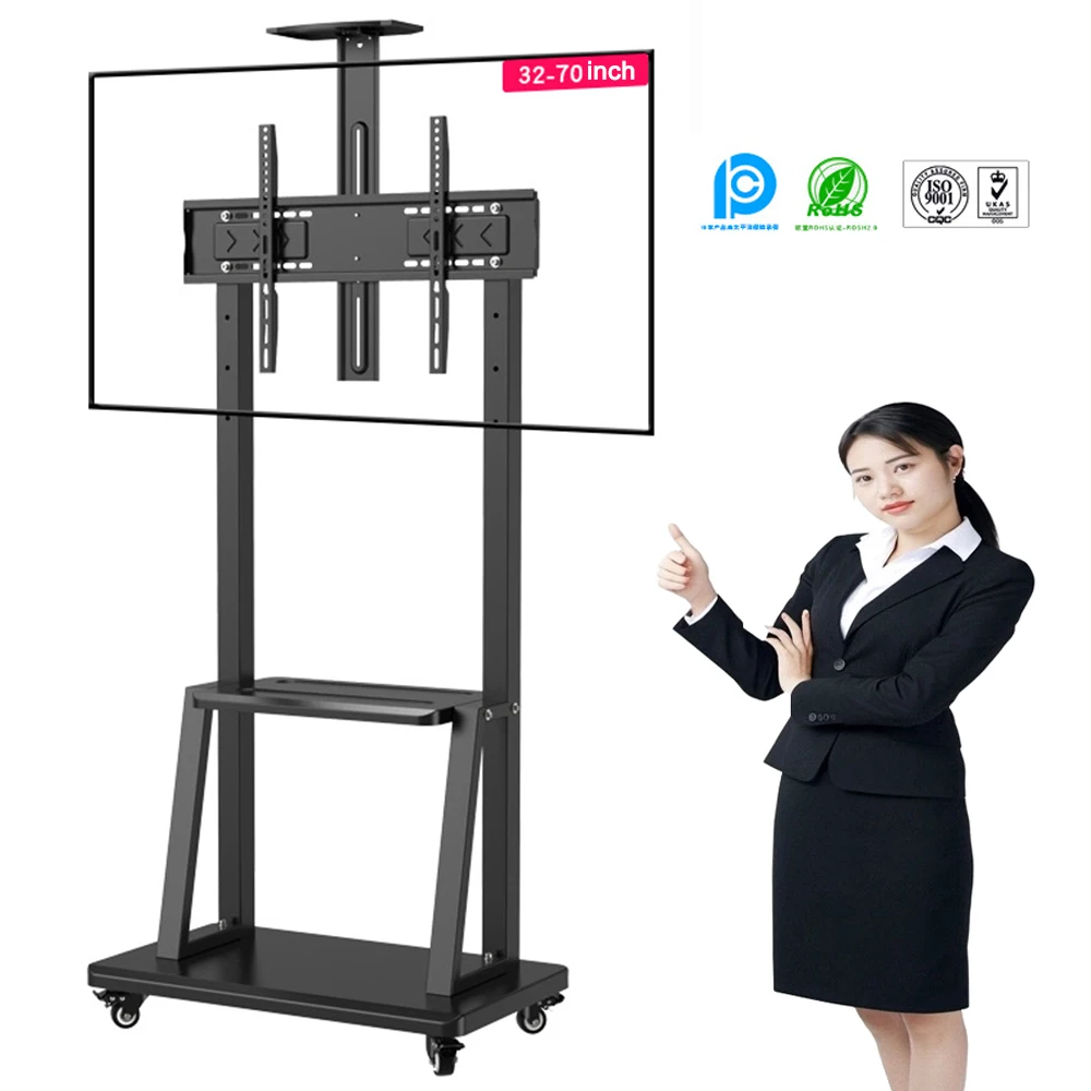 High Quality Mobile Tv Carts Suitable for 32-70 Inches Removable Lcd Stand Universal Wheels Popular Tv Mount