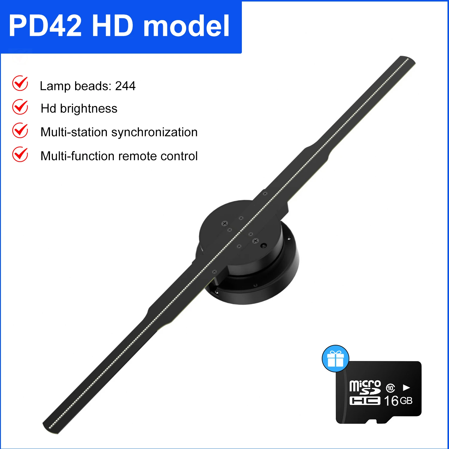 52 cm 3D Holografische Fan Wifi Afstandsbediening Aangepaste PICTOGO DIY Video LOGO LED Neon Verlichting Roterende Display AD 3D Holografische Projector
