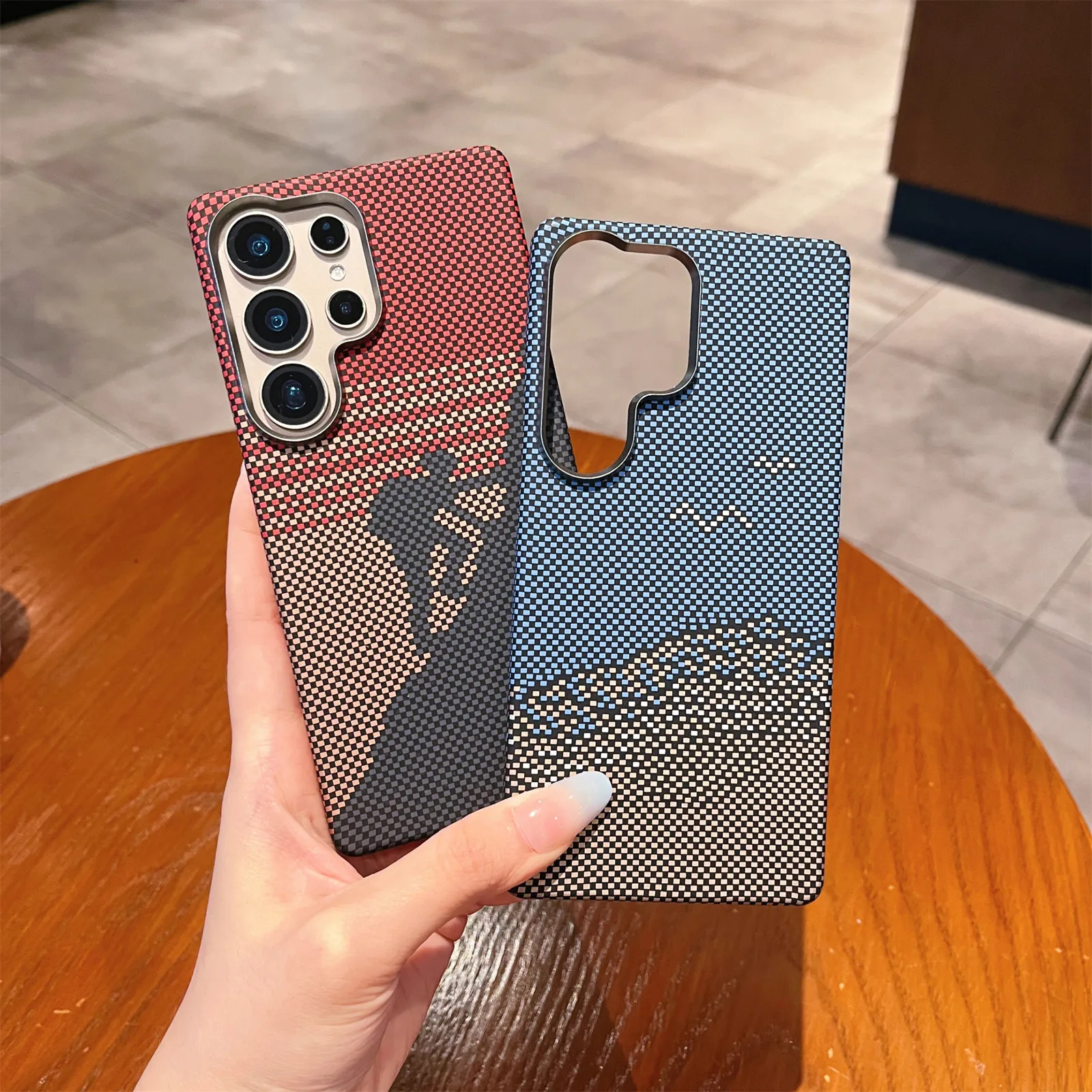 Semi Wrap Kevlar Magnetische Handyhülle für Samsung Galaxy S25 S24 S23 Ultra stoßfeste schlanke neue Kohlefaser-Schutzhülle ﻿