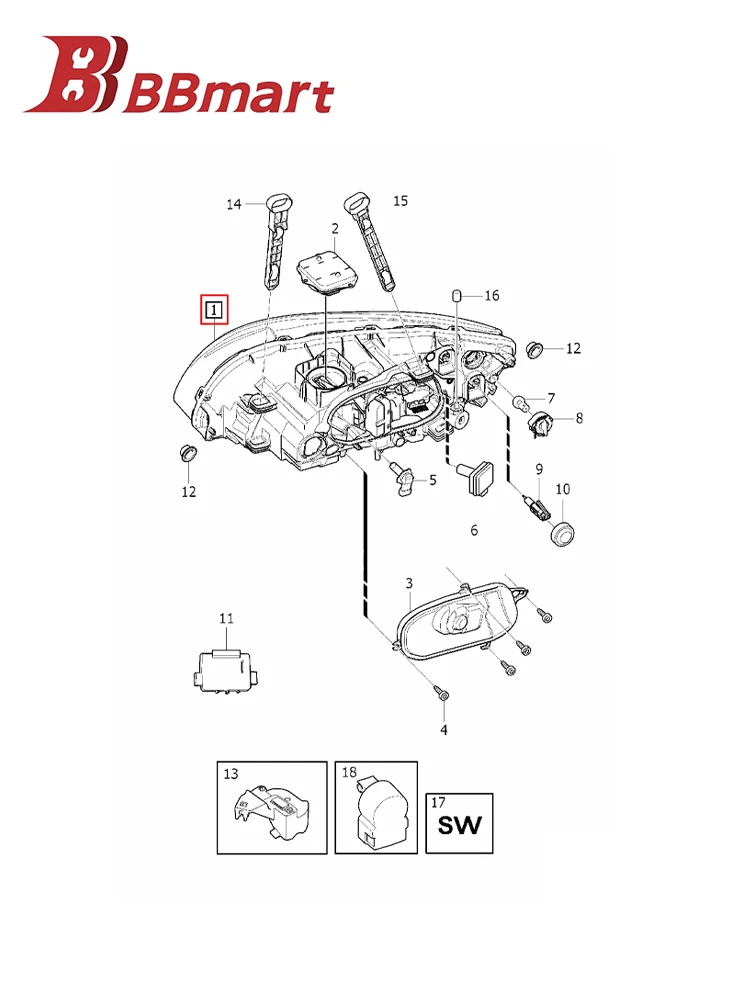 

31689318 BBmart Auto Parts 1 Pcs Right Headlamp For Volvo S60 Hot Sale Own Brand Professional Car Accessories