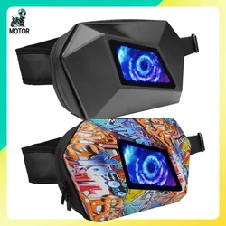 LED Backpack Motorcycle Waterproof Travel Bag Fashion Motor Riding Backpack Travelling Campi Bluetooth Control LED DIY Backpack