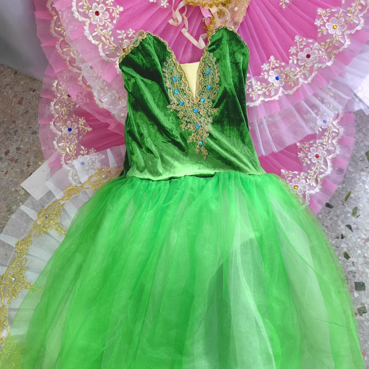 Ballet Tutu For Women Dress Performance Clothing Swan Belly Dance Skirts Ballet Outfit for Girls Velvet Tops