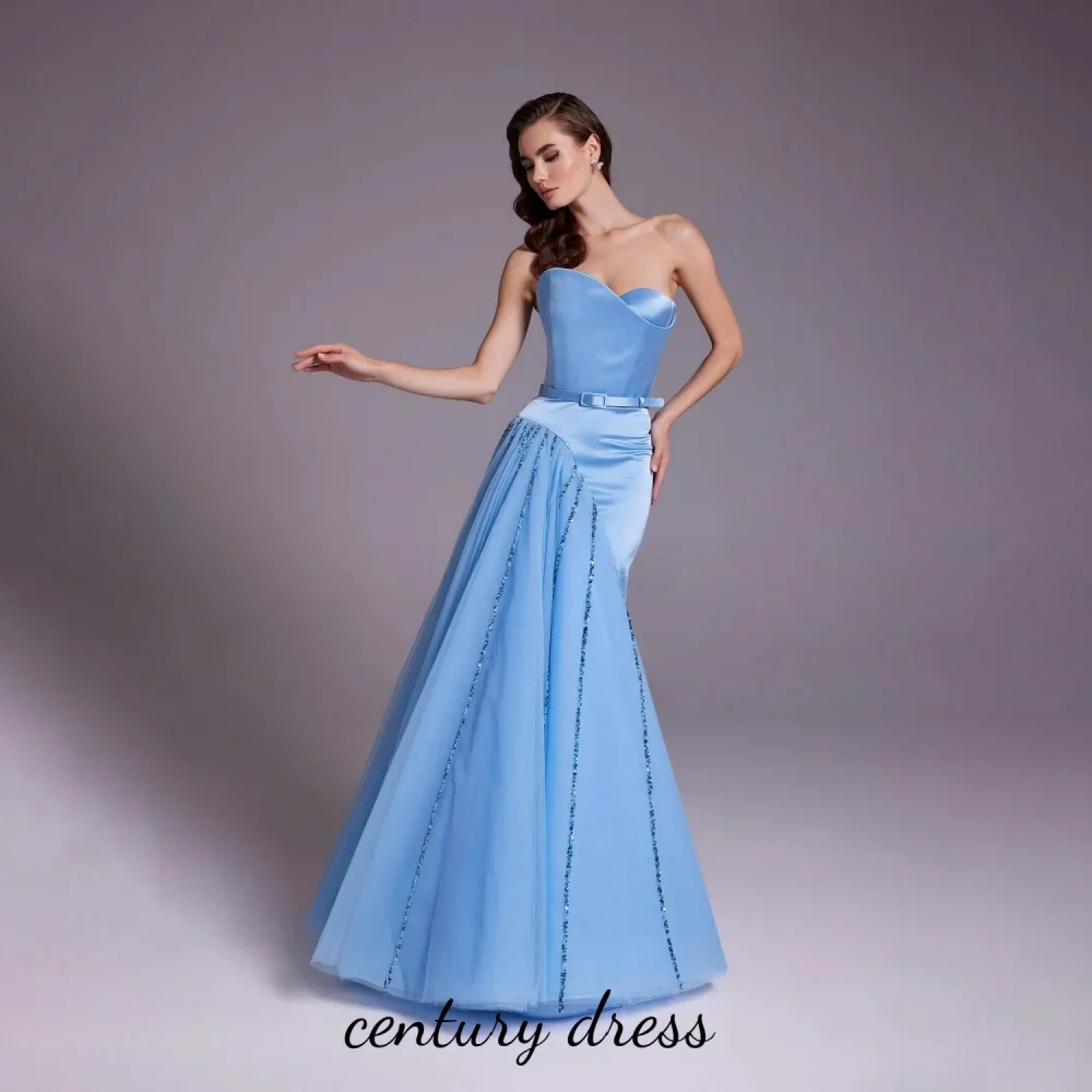 

Customized Sleeveless Women Prom Formal Dress Ruched Beading Evening Dress Mermaid Sexy Sashes Party Dresses Women Evening Gown