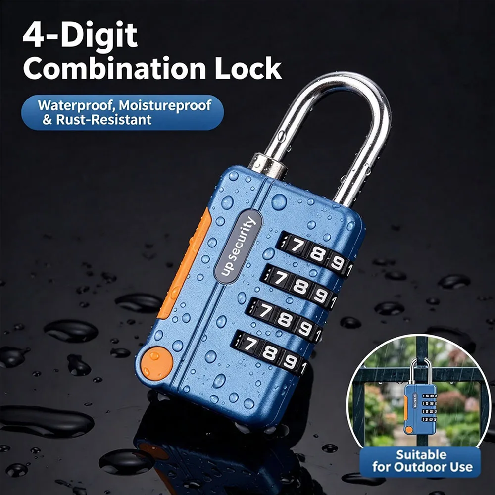 4 Digit Combination Padlock Keyless Anti-Theft Code Lock for Outdoor Travel Luggage Box Storage Security Lock