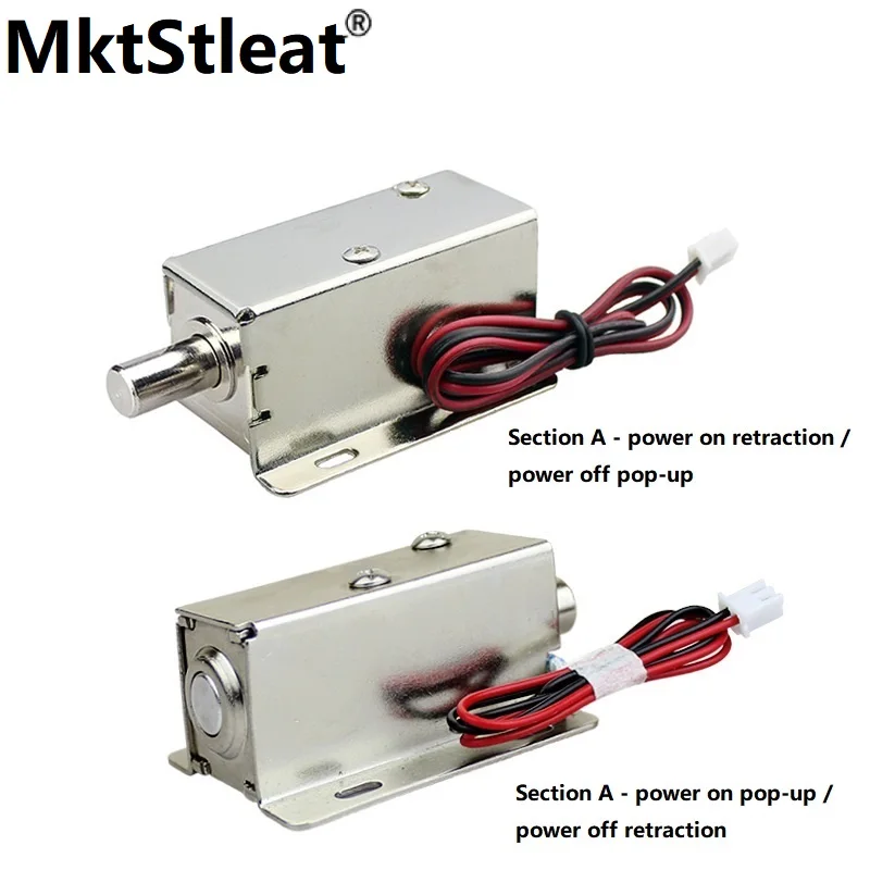 MktStleatDC12V cerradura electromagnética en miniatura, cerradura de cajón de lengua redonda, puerta de gabinete, Control electrónico de puerta,