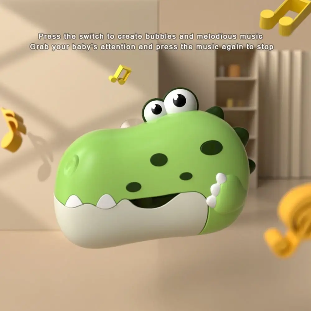 Dinosaur Shape Bath Bubble Maker Electric Music Bubble Machine Suction Cup Automatic Bathtub Bubble Machine Boys Girls