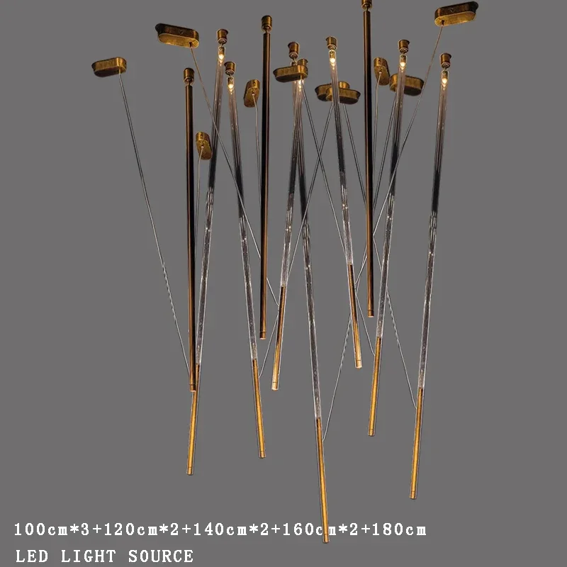 

Modern Creative Long Wooden Chandelier Suitable for Living Rooms Dining Tables Hotels Lobby Hanging Designer Lighting Fixtures