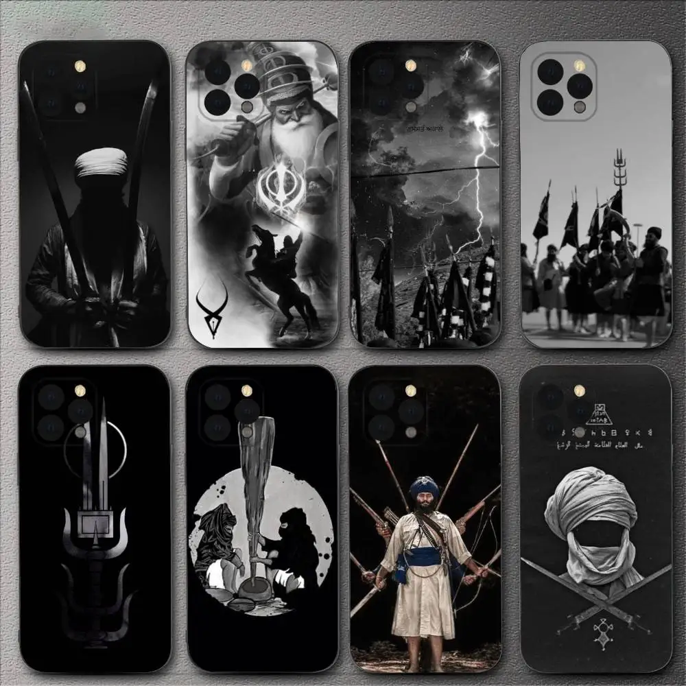 

Nihang Singh Sikh Warrior Phone Case For iPhone 16,15,14,13,12,11,XS,XR,X,8,7,Pro,Max,Plus,mini Silicone Black Cover