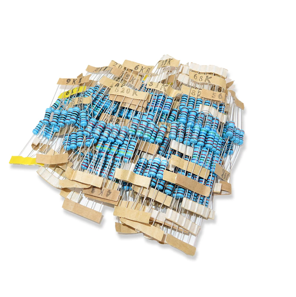 650PCS 130 값 * 5pcs 1W 1% 금속 필름 저항기 모듬 팩 키트 세트 로트 저항기 모음 키트 상자 재고 있음