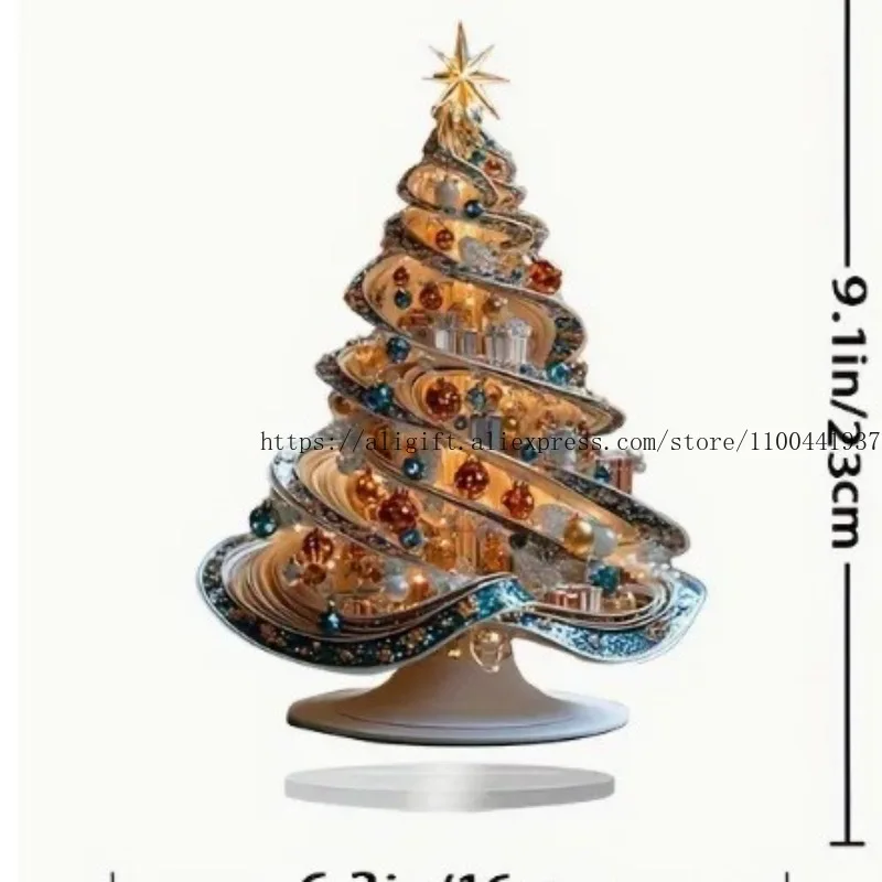 New Creative Christmas Tree Santa Acrylic Hanging Ornament Holiday Home Decor Craft Art Festive Wall Decoration Gift - Image 6