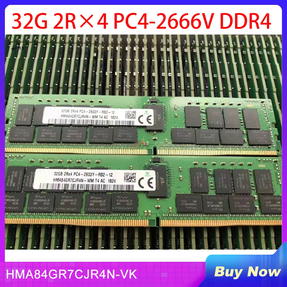 1 PCS 32G 2R×4 PC4-2666V DDR4 ECC REG For SKhynix Server Memory HMA84GR7CJR4N-VK