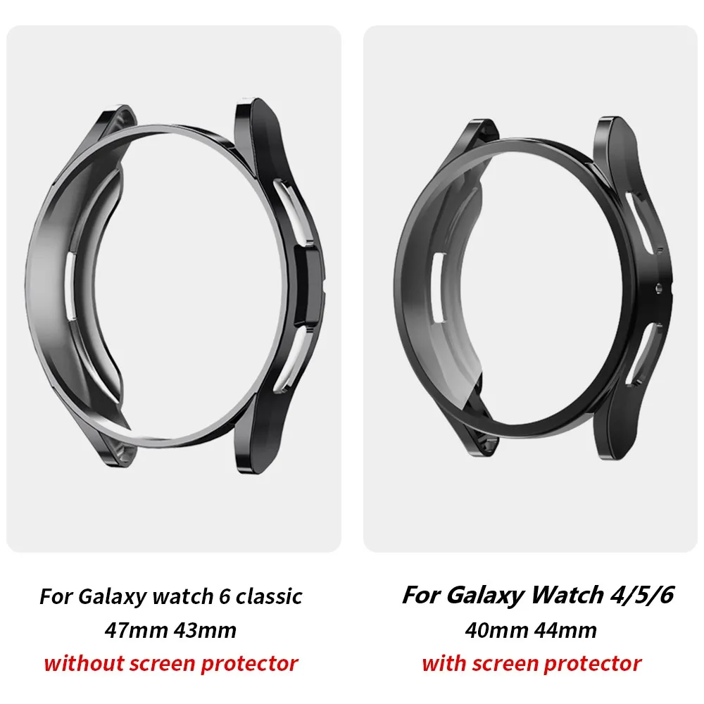 Soft TPU Case for Samsung Galaxy Watch 4/5/6/7 40mm 44mm Screen Protector All-Around Protective Cover for Watch 6 47mm 43mm