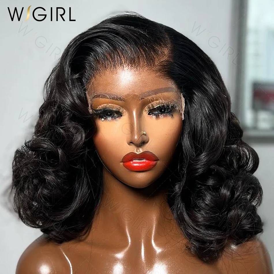 13x6 HD Body Wave Bob Wigs Short Body Wave Human Hair Wigs Brazilian Water Wave 13x4 Lace Frontal Wigs 5x5 Closure Wig For Women