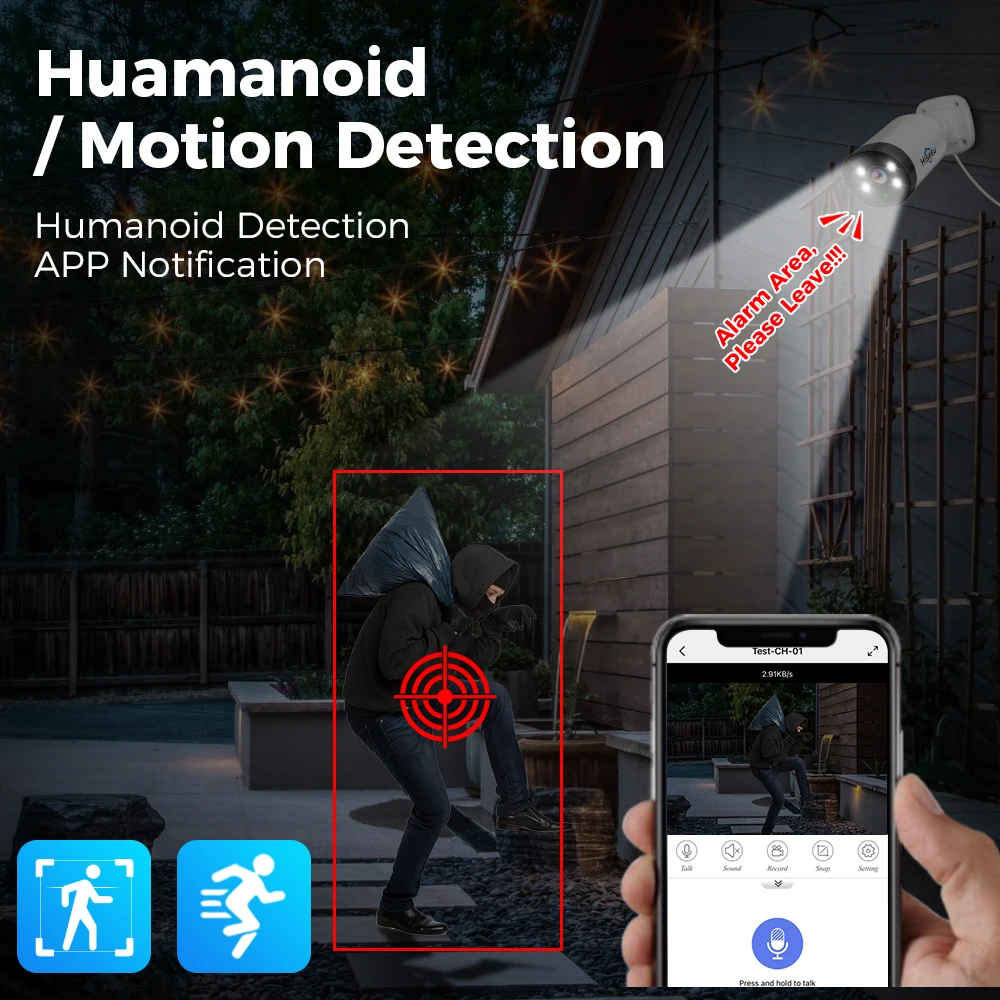 Hiseeu-cámara IP de vigilancia para el hogar, sistema de seguridad NVR POE, impermeable, visión nocturna al aire libre, 3MP, H.265