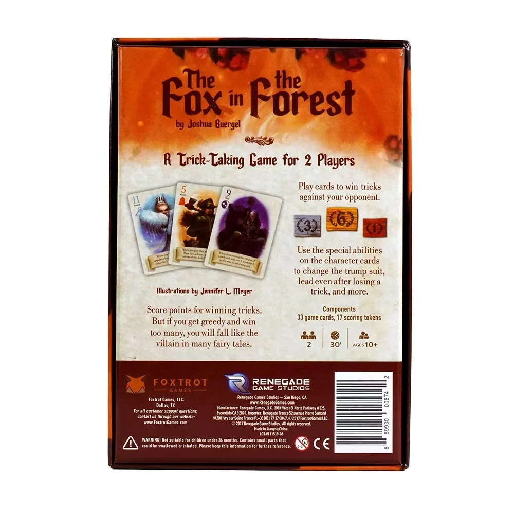 Le renard dans la forêt, cartes de jeu de fête sociale, jeu de cartes Fox-Forest, jouet éducatif, jeux de stratégie stimulants, mystérieux et amusants