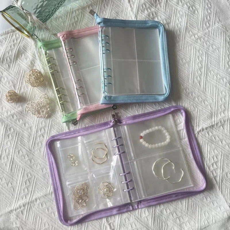 

Jewelry Storage Album Desktop Makeup Drawer Transparent Necklace Bracelet Rings Holder Case with Small Pockets