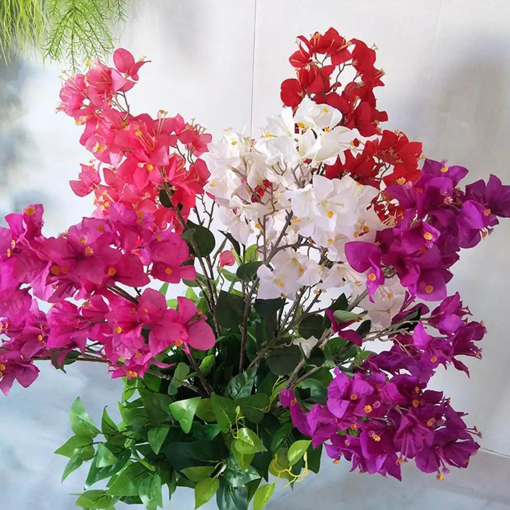 Silk Bougainvillea Glabra Artificial Fake Flower Bougainvillea Speetabilis Flower Branches Wedding Centerpiece Garden Decoration