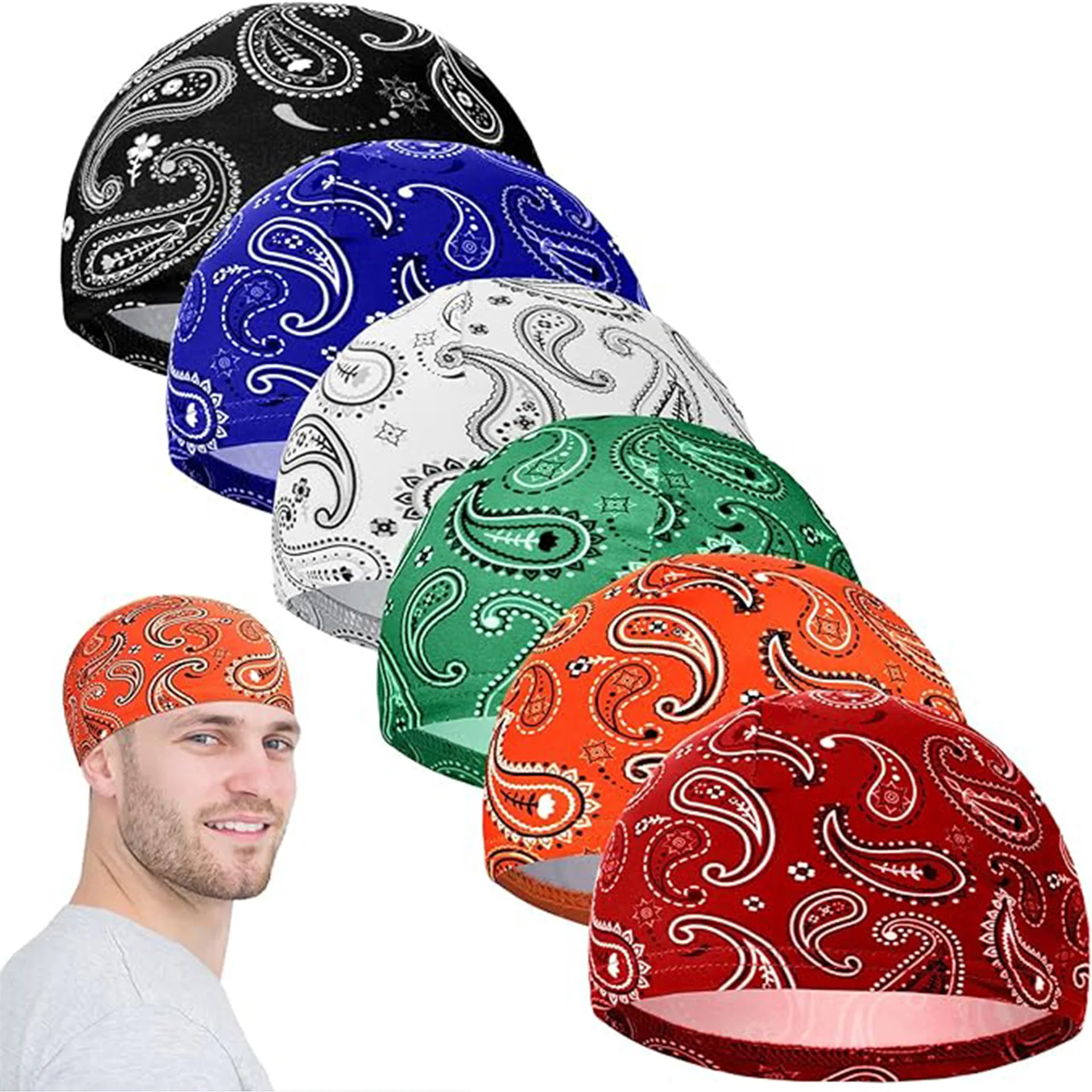AliExpress NONE Printed Headscarf Cap, Breathable, Sweat-Absorbing, Suitable for Outdoor Cycling, Running,  Hip-Hop Trendy Style