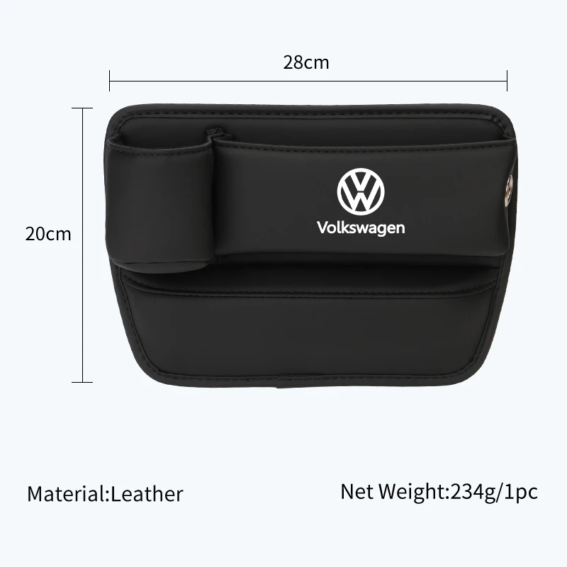 Car Seat Crevice Storage Box Seat Slit Gap Organizer Bag For Volkswagen VW Tiguan Jetta Polo Golf Passat Scirocco T-ROC Touareg