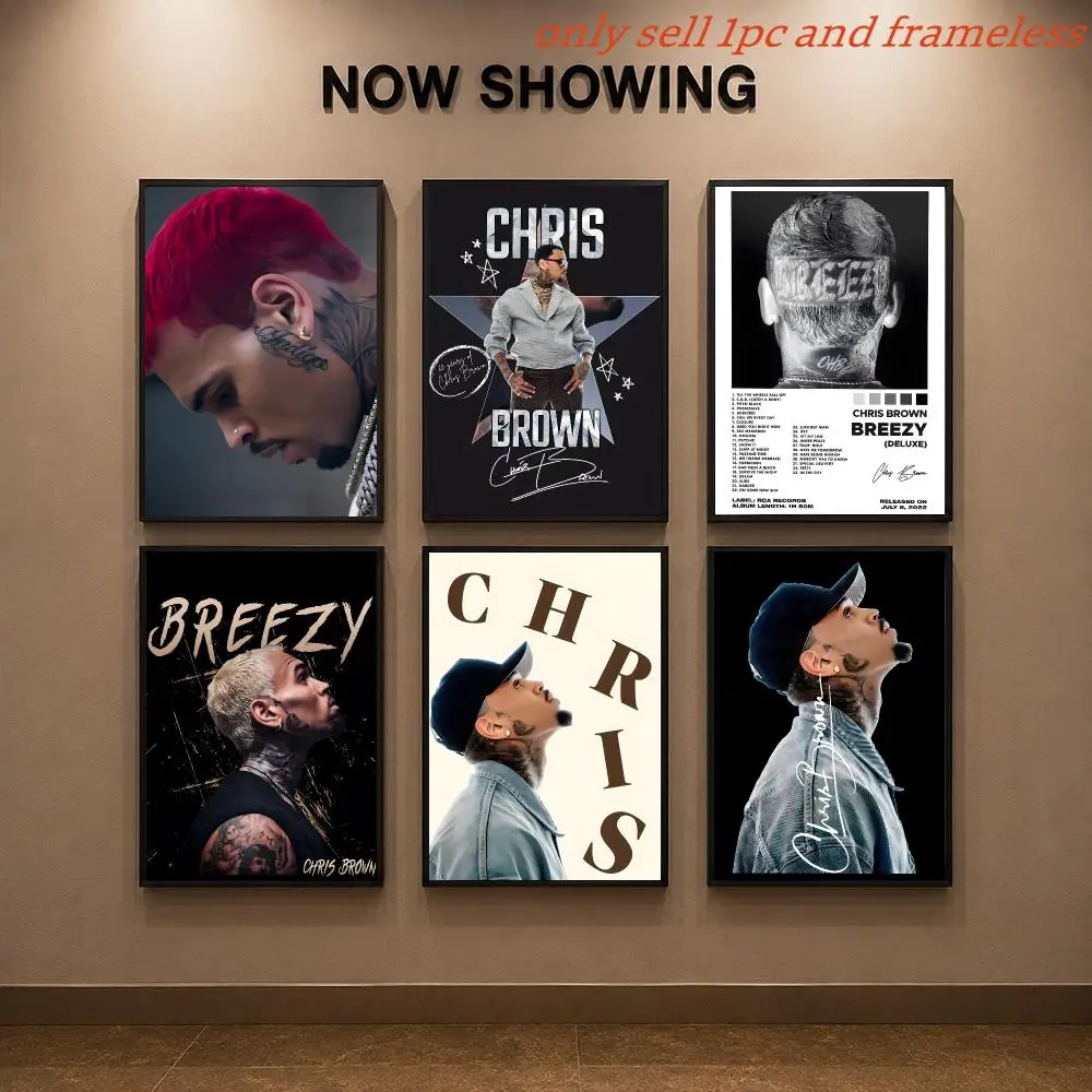 R&B Singer Music C-Chris Brown Poster Painting Prints Wall Art Picture Film Room Home Bar Cafe Decor Mural