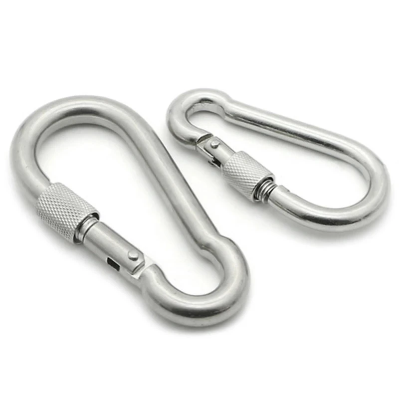 2Pcs Boat 304 Stainless Steel 8x80mm with Screw Outdoor Activities Quick Released Opening Snap Spring Safe Hook