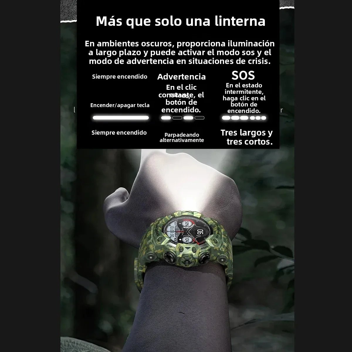 Reloj Inteligente Deportivo para Hombre, Resistente al Agua, con Bluetooth, Llamadas, Brújula, Monitor de Sueño y Salud, Notificaciones, Linterna