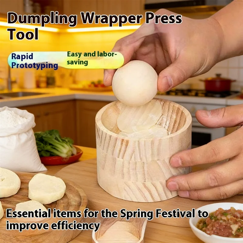 

Быстрое устройство для приготовления оберток для пельменей - деревянная форма и пресс для равномерных оберток, ручной пресс для пельменей для быстрого приготовления домашних блюд