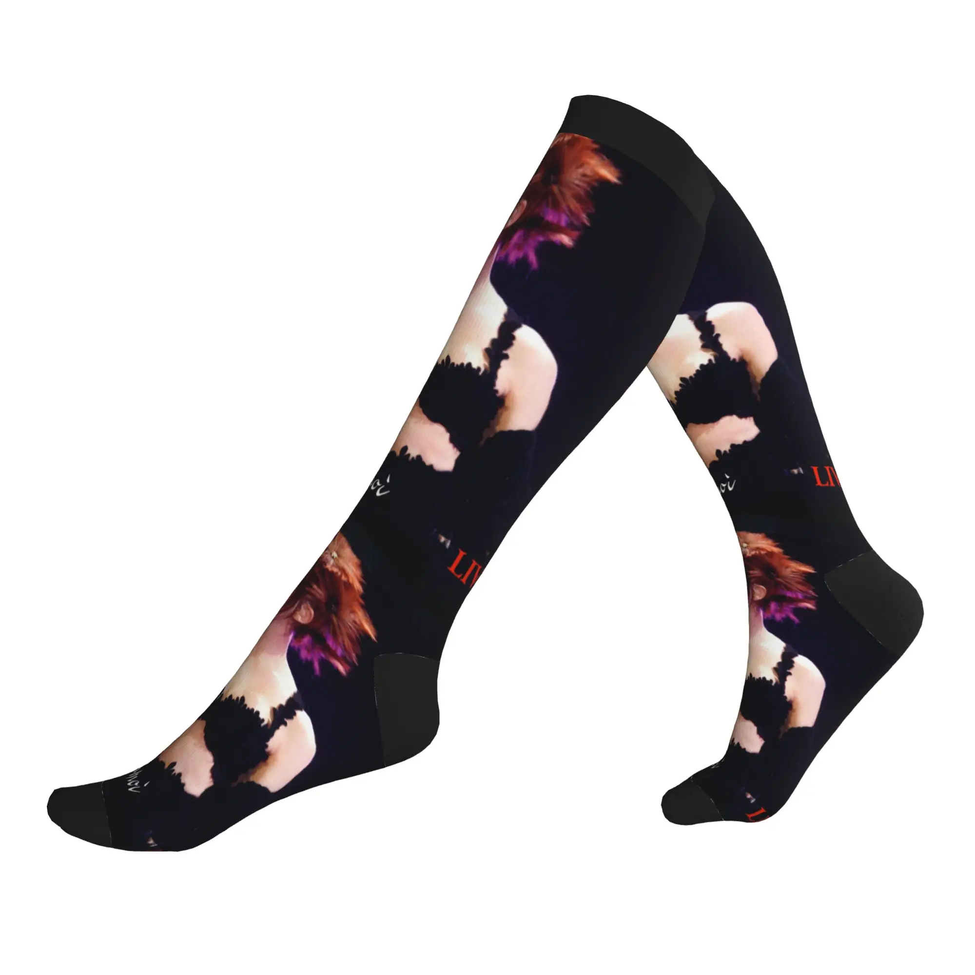 Funny Mens Pretty Mylene Farmer Dress Socks Unisex Comfortable Warm 3D Printed French Singer Sports Compression Socks