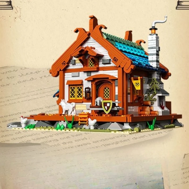 MOC Taverna da foraggio medievale Set di blocchi di costruzione Retro House Shop Architettura Giocattolo per bambini Compleanno Vacanza Regalo speciale