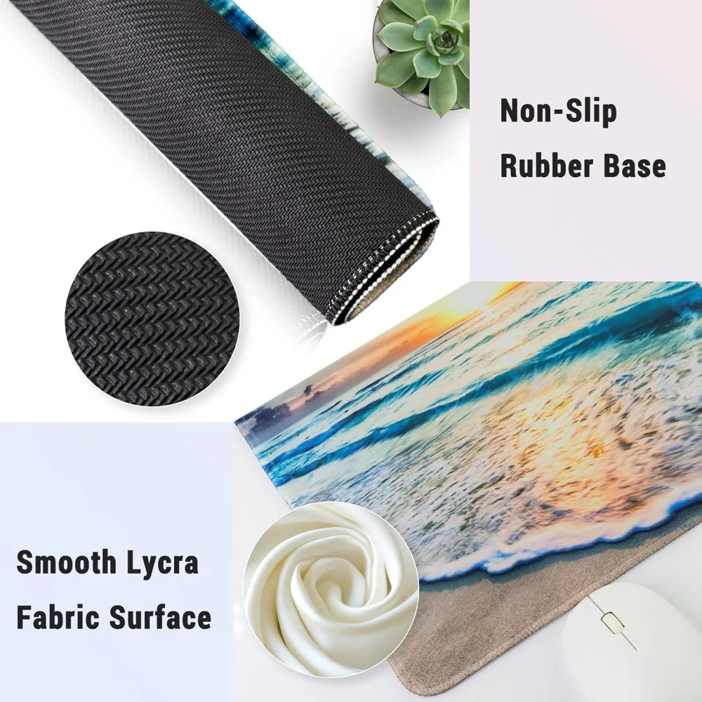 Leuke 2-pack muismatten: vierkant 10,3 x 8,7 en rond 8,7 inch met gestikte randen