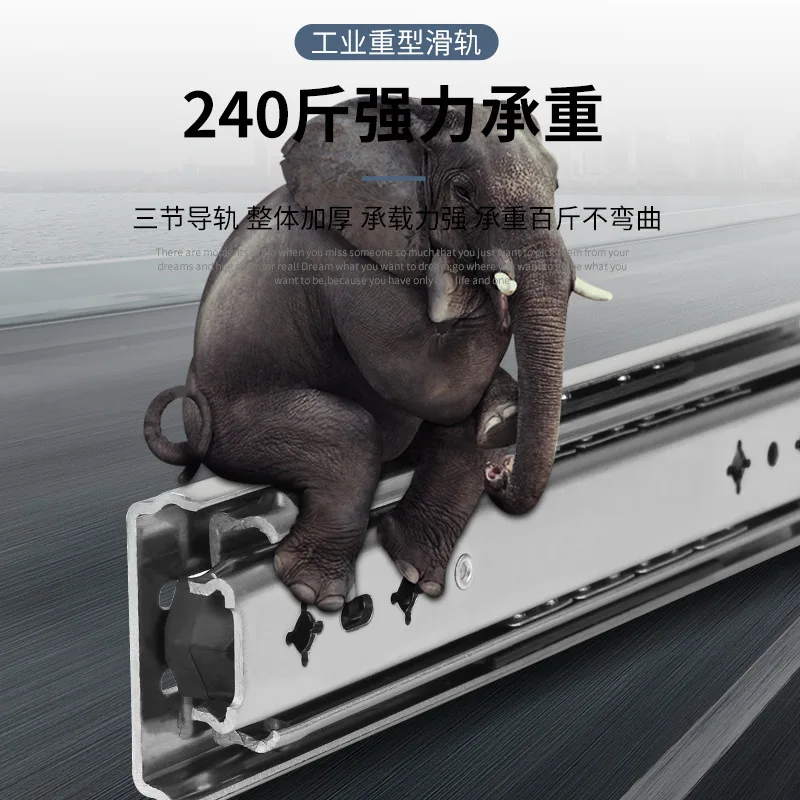 Mm Heavy Duty Three Section Drawer Slides Cold Rolled Steel Full Extension Industrial Runners Rv Cabinets Equipment Drawers