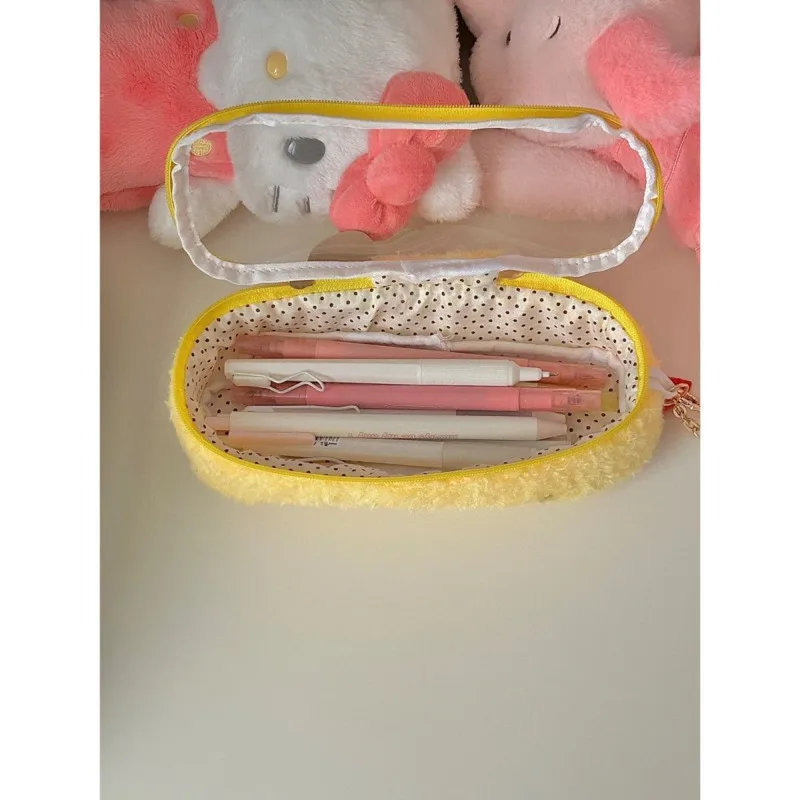 Ebi-furai caso de lápis de pelúcia bonito sumikko gurashi transparente display lápis caso elegante pelúcia bordado animal sacos de armazenamento